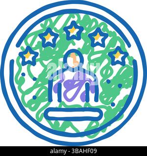 Erleben Sie Kundenbewertungen mit Icon-Doodle-Illustration Stock Vektor