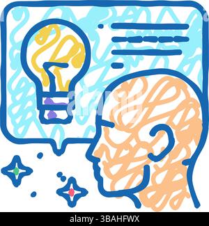 Idea Kundenreferenz Icon Kritzelillustration Stock Vektor