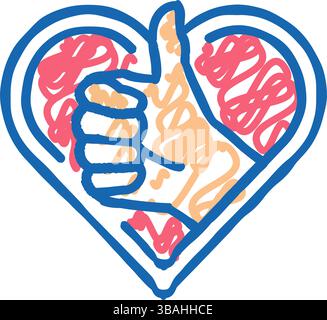 Kunden mögen Testimonial Icon Kritzelillustration Stock Vektor