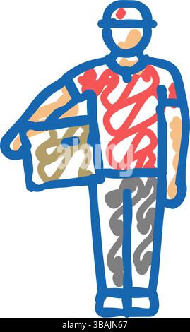 Bestelle eine Illustration mit dem Symbol „Kurierdienst“ Stock Vektor