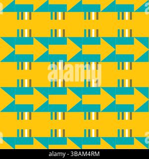 Abstrakte nahtlose bunte Pfeile Muster Vektor. Geometrische Trikolore Pfeil ethnisch-orientalische Kunstwerke. Design für Hintergrund, Tapeten, Tücher, Textilien Stock Vektor