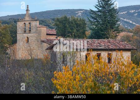 St. Vicente antike Steinkirche in Tobera. Burgos. Spanien Stockfoto
