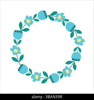 Vektorrunder Rahmen von Blumen Stock Vektor