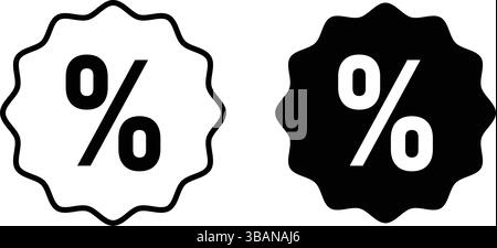 Sammlung von Symbolen für Vektorabzeichen, einschließlich Etiketten für prozentualen Rabatt, Preisetiketten und Designs für Sonderangebote. Perfekt für Werbematerialien und Web Stock Vektor