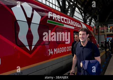 Roma, Italien. Mai 2025. Ciro Ferrara während der Zugfahrt am Tag vor dem Finale des italienischen Pokals zwischen Mailand und Bologna im Olympiastadion in Rom, Italien. Dienstag, 13. Mai 2025. Sport Soccer (Foto: Spada/LaPresse) Credit: LaPresse/Alamy Live News Stockfoto