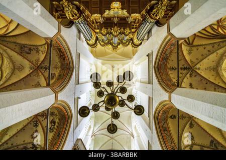 Innenfoto, Marienkirche in der Altstadt von Stralsund, Mecklenburg-Vorpommern, Deutschland, Europa Stockfoto