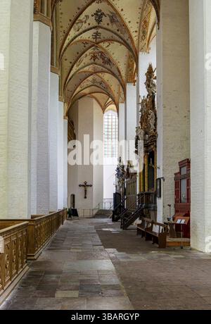 Innenfoto, Marienkirche in der Altstadt von Stralsund, Mecklenburg-Vorpommern, Deutschland, Europa Stockfoto
