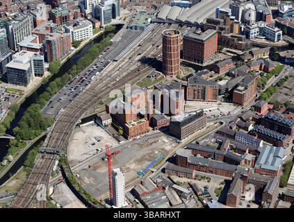 Luftaufnahme der Neuentwicklungen der Globe Road in Leeds Stockfoto