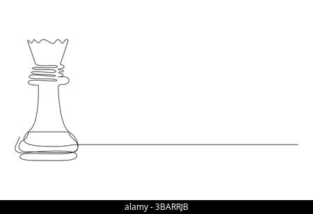 Symbol für durchgehende Linienzeichnung von Schach. Hand gezeichnetes Symbol Vektor Illustration, Schach Vektor Linie Symbol - einfache dünne Linie Symbol, Schach Könige und Königin Stock Vektor