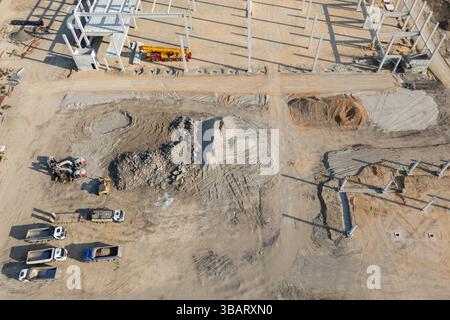 Luftbild von der Baustelle. Stockfoto