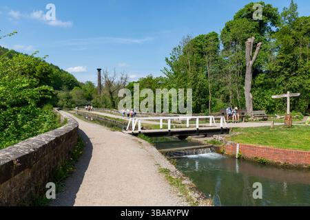 Cromford Canal in der Nähe von Matlock, Derbyshire, England Stockfoto
