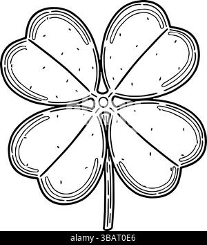 Vektor-Symbol mit vier Blättern für Glück Stock Vektor