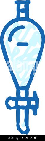 Trenntrichter chemische Glaswaren Labor Icon Kritzelillustration Stock Vektor