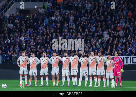Bergamo, Italien. Mai 2025. ALS Roma-Spieler sahen sie 2024/25 beim Fußballspiel der Serie A zwischen Atalanta BC und AS Roma im Gewiss Stadium Credit: dpa/Alamy Live News Stockfoto