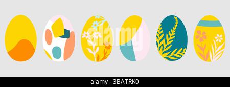 Frühlingssymbole. Vektor Ostereier. Stock Vektor
