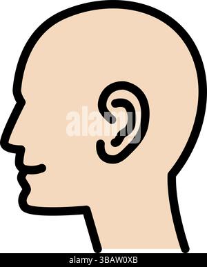 Eine einfache Abbildung eines Profilsymbols für Personen. Avatar und menschliche Kopf Symbol flach Stil. Vektorsymbol auf weißem Hintergrund isoliert. Stock Vektor