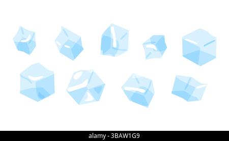 Cartoon Ice Cube Vector Kollektion Stock Vektor