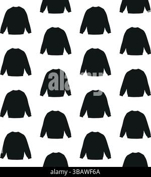 Nahtloses Vektor-Muster der Hand gezeichneten Sweatshirt-Silhouette isoliert auf weißem Hintergrund Stock Vektor