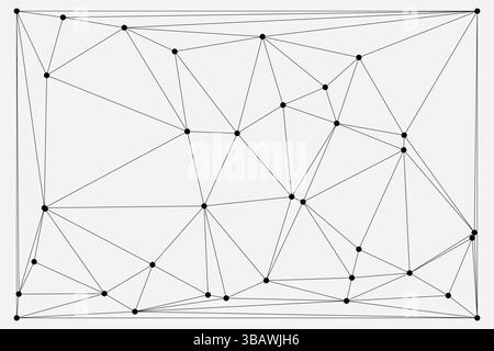 Hintergrund der globalen Netzwerkverbindung für Bannerdesign. Abstrakter Zeilenhintergrund mit verbindenden Punkten und Linien. Netzwerk, das Punktpolygon Social verbindet Stock Vektor