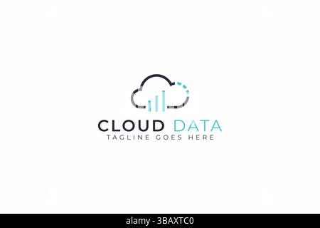 Analytics Cloud Data Finance Technology Computing Network Information Logo-App Stock Vektor