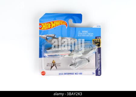 Hot Wheels U.S.S. Enterprise NCC-1701 – Wales, Großbritannien – 10. Mai 2025 Stockfoto