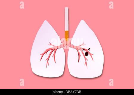 Werben Sie für eine rauchfreie Welt mit Grafiken für die Kampagnen „World No Smoking Day“, „World Lung Cancer Day“ und „World No Tobacco Free“. Stockfoto