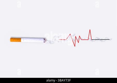 Werben Sie für eine rauchfreie Welt mit Grafiken für die Kampagnen „World No Smoking Day“, „World Lung Cancer Day“ und „World No Tobacco Free“. Stockfoto
