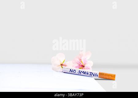 Werben Sie für eine rauchfreie Welt mit Grafiken für die Kampagnen „World No Smoking Day“, „World Lung Cancer Day“ und „World No Tobacco Free“. Stockfoto