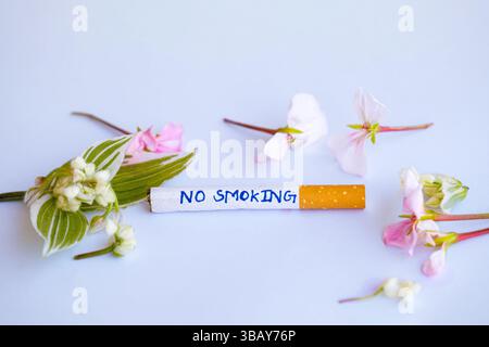 Werben Sie für eine rauchfreie Welt mit Grafiken für die Kampagnen „World No Smoking Day“, „World Lung Cancer Day“ und „World No Tobacco Free“. Stockfoto