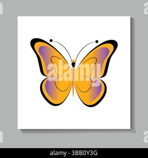 Leuchtendes Orange- und Lila-Schmetterlingsdesign Stock Vektor