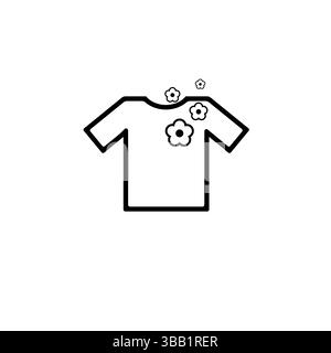 Sauberes funkelndes T-Shirt gewaschen und gesponnenes solides flaches Vektor-Symbol isoliert auf weißem Hintergrund. Stock Vektor