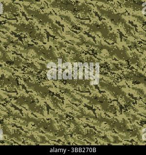 Pixelnahtlose militärische Muster Textur Grunge Stock Vektor