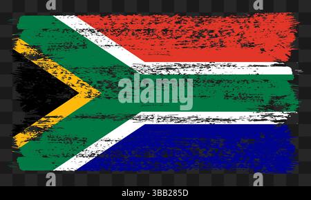Vektor Südafrika Flagge im Grunge-Stil auf transparentem Hintergrund Stock Vektor