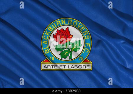 Pringsewu, lampung 25. Mai 2025; selektiver Fokus des Blackburn Rovers Football Club-Logos in der efl-Meisterschaft, 3D-Illustration Stockfoto