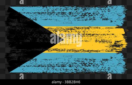 Vektor-Bahamas-Flagge im Grunge-Stil auf transparentem Hintergrund Stock Vektor