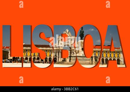 Abbildung: : Lissabon City, Tapete, Konzept Stockfoto