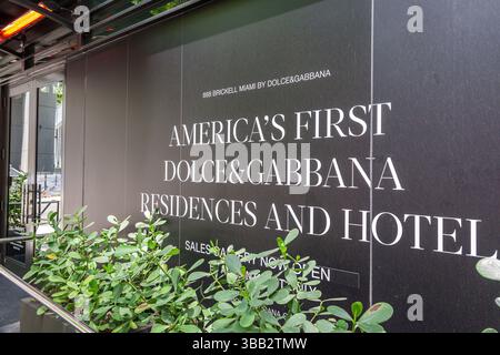 Miami Florida, Brickell Financial District, Brickell Avenue, 888 Brickell Miami, Dolce & Gabbana Residences and Hotel, Beschilderung Promotion Luxus Entwicklung Stockfoto