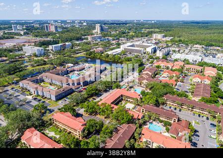 Orlando Florida, Lake Buena Vista, Luftsicht von oben, Westgate Blue Tree Resort, Courtyard Orlando Lake Buena Vista im Vista Centre Center, S Stockfoto