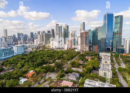 Miami Florida, Brickell Financial District, Blick von der Brickell Avenue, South Miami Avenue, Blick von oben, Simpson Park Baumdach, Stadt Stockfoto