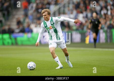 Groningen, Niederlande. Mai 2025. GRONINGEN, 14.05.2025, Stadion Euroborg, Dutch Eredivisie Football Saison 2024/2025. Spiel zwischen FC Groningen und Ajax. FC Groningen Spieler Jorg Schreuders Credit: Pro Shots/Alamy Live News Stockfoto