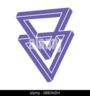 Unmögliche Formen, optische Illusion, Vektor. Optische Kunstobjekte. Logo. Geometrische Figuren. Stock Vektor