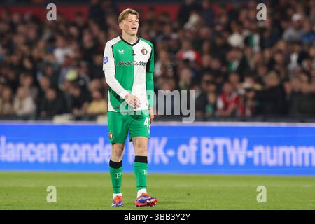 Rotterdam, Niederlande. Mai 2025. ROTTERDAM, NIEDERLANDE - 14. MAI: Jan Plug von Feyenoord debütiert am 14. Mai 2025 im Stadion Feijenoord in Rotterdam, Niederlande, während des niederländischen Eredivisie-Spiels zwischen Feyenoord und RKC Waalwijk. (Foto von Hans van der Valk/Orange Pictures) Credit: Orange Pics BV/Alamy Live News Stockfoto