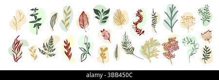 Blumenobjekte, Vektor Blumen Topf Symbol, farbige Illustration, Silhouette Design. Handgezeichnet. Nicht AI, Vektor Stock Vektor