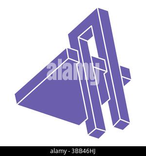 Unmögliche Formen, optische Illusion Logo, Vektor. Optische Kunstobjekte. Geometrische Figur. Stock Vektor