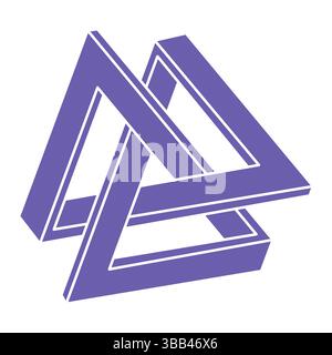 Unmögliche Formen, optische Illusion Logo, Vektor. Optische Kunstobjekte. Geometrische Figuren. Stock Vektor