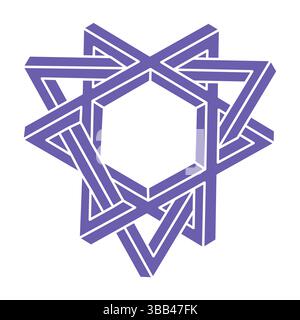 Unmögliche Formen, optische Illusion Logo, Vektor. Optische Kunstobjekte. Geometrische Figuren. Stock Vektor