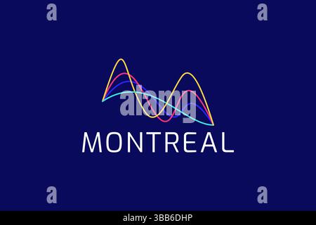 Business and Finance Wave Curve Flow Linear Letter M Logo Concept Sign Symbol Stock Vektor