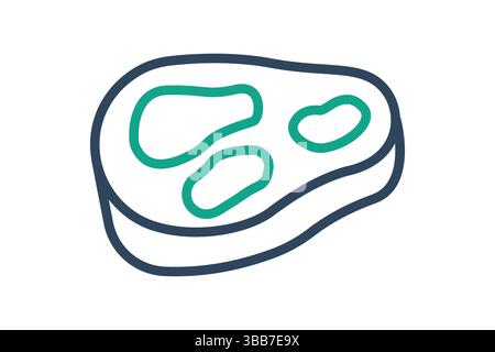 Rindfleischsymbol. Liniensymbolstil. Symbol für Fleisch. Illustration des Vektors von Lebensmitteln Stock Vektor