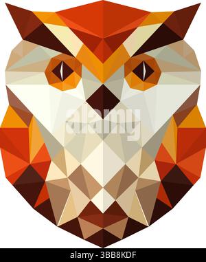 Einfache bunte Eule-Illustration, flaches Design Stock Vektor