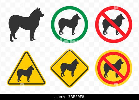 Form des Symbols „kein Hund verboten“. Logo für Hundedesign nicht erlaubt. Verboten. Vektorabbildungsbild. Isoliert auf weißem Hintergrund. Stock Vektor